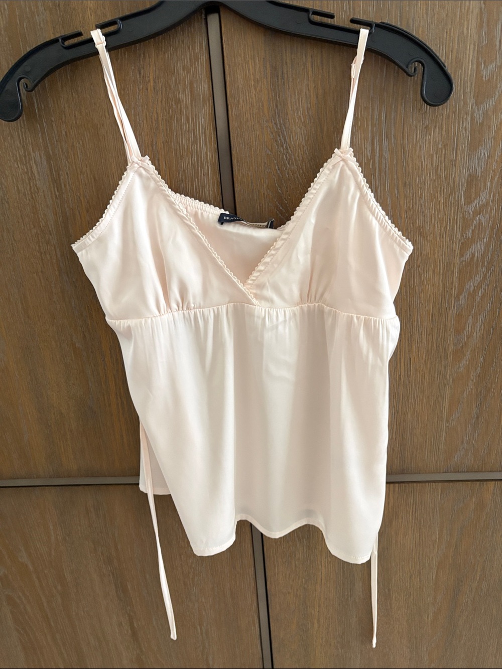 Women's Cream baby doll V-Neck Satin Cami Top